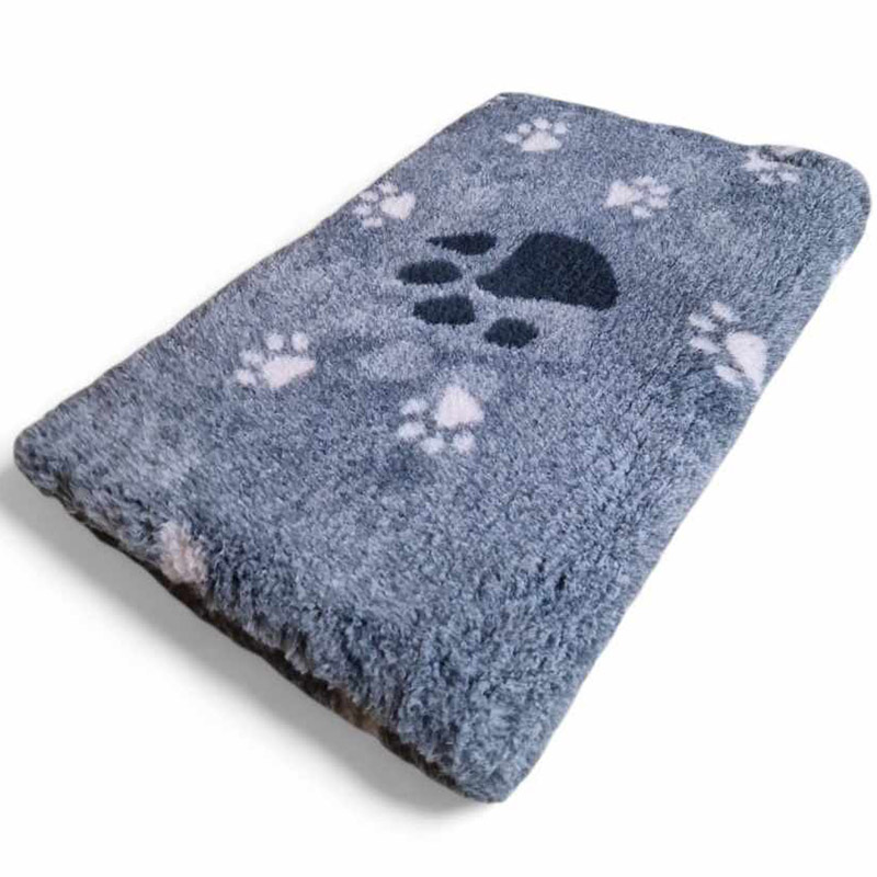 VetBed non-slip Gråbrun meleret med poter