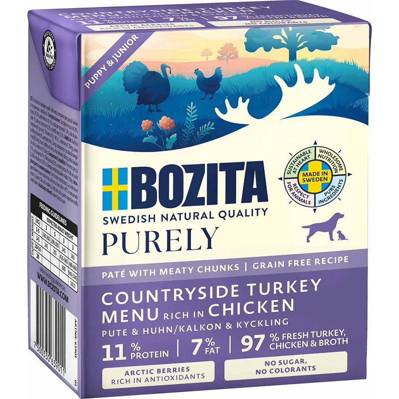 Bozita Purely Paté Puppy & Junior Kalkun 370g