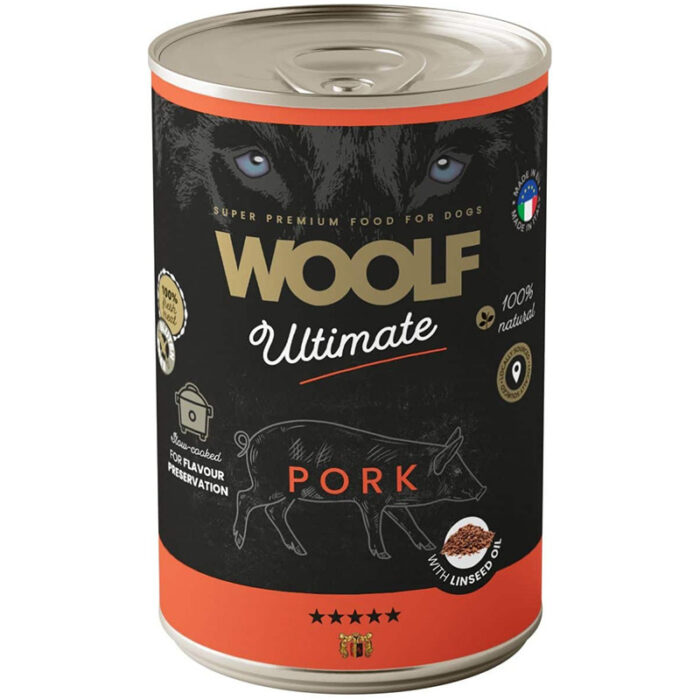 Woolf Ultimate Vådfoder, Pork with Linseed Oil, 400g