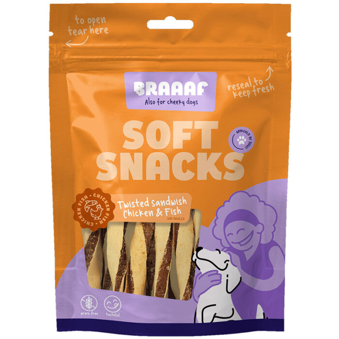 Braaaf Soft Snack Twisted Sandwich - Kylling & fisk