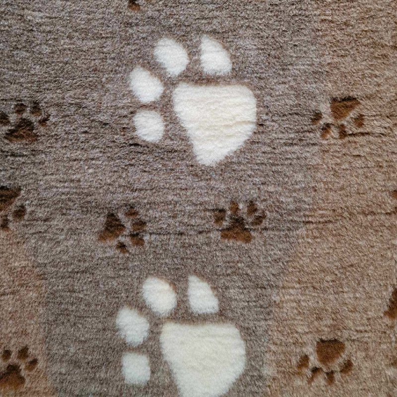 VetBed non-slip Brun meleret med poter