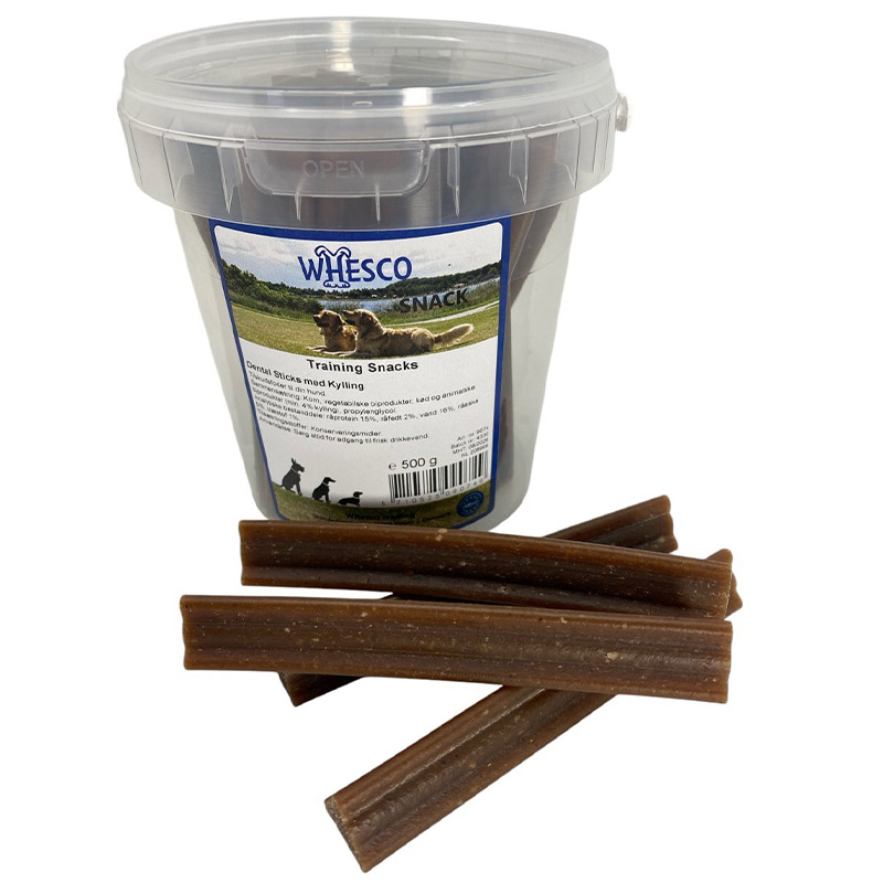 Whesco Dental sticks i bøtte Kylling 500g