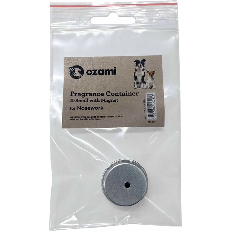 Nosework duftbeholder i aluminium med magnet x-small