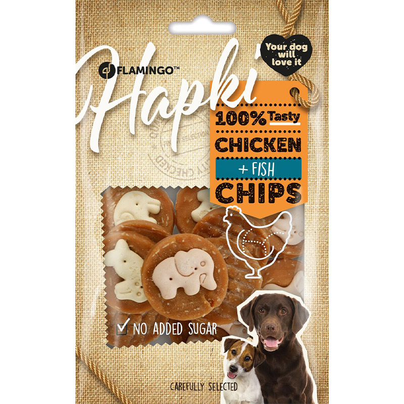 Hapki kylling & fisk chips + cookie 85g