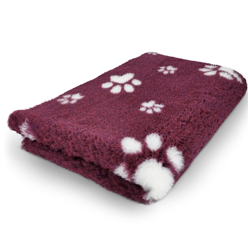 VetBed non-slip bordeaux med poter