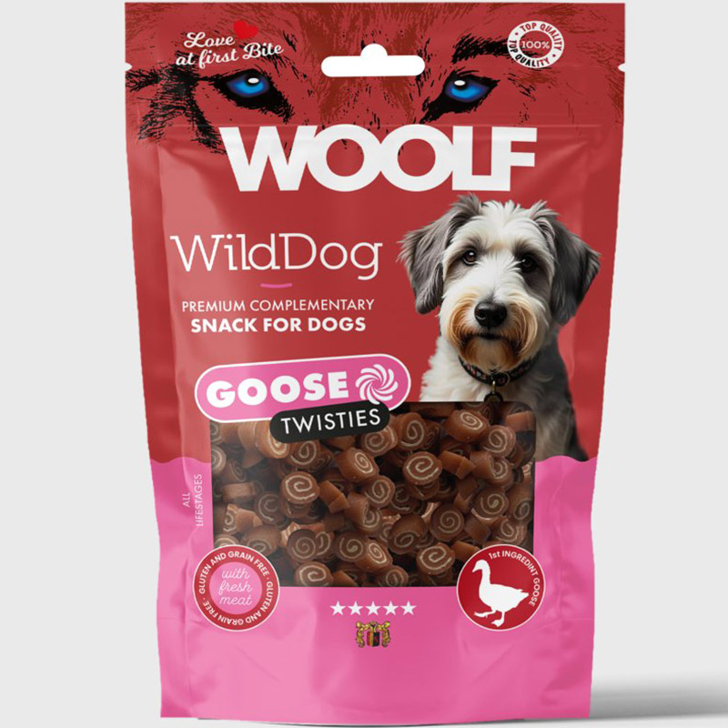 Woolf WildDog gås & torsk Twisties 100g
